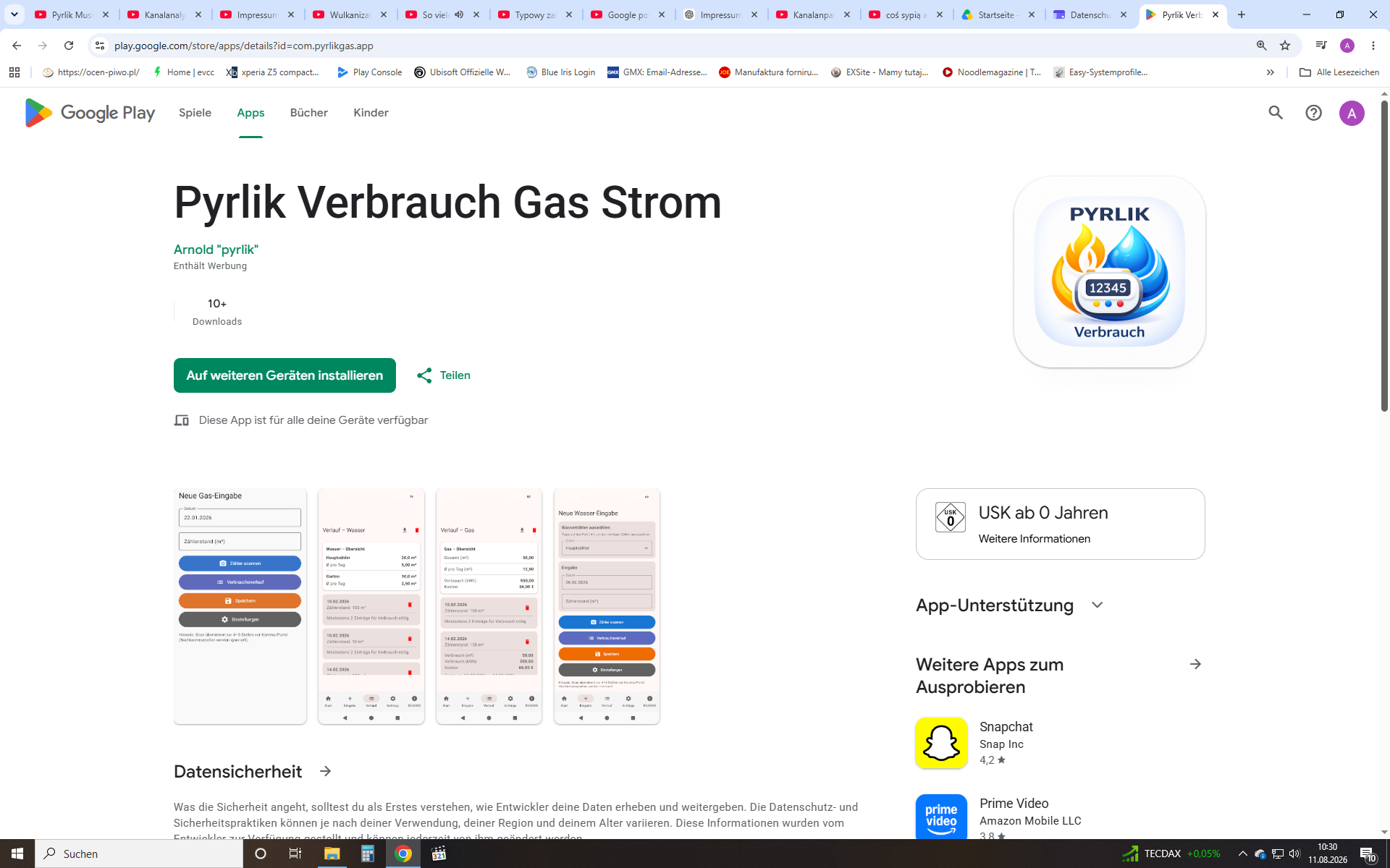 Pyrlik Verbrauch Google Play